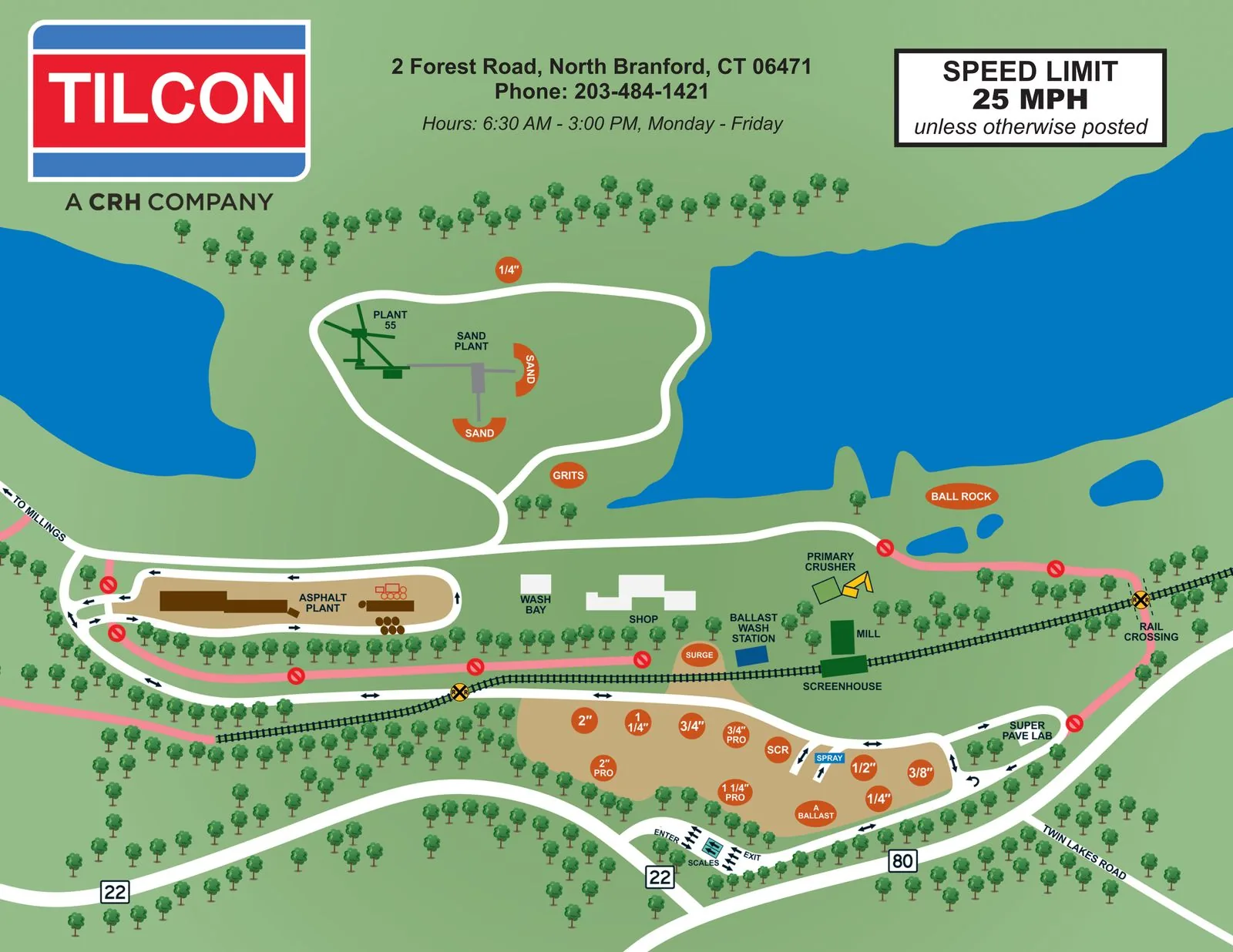 Tilcon CT North Branford quarry map, 2023